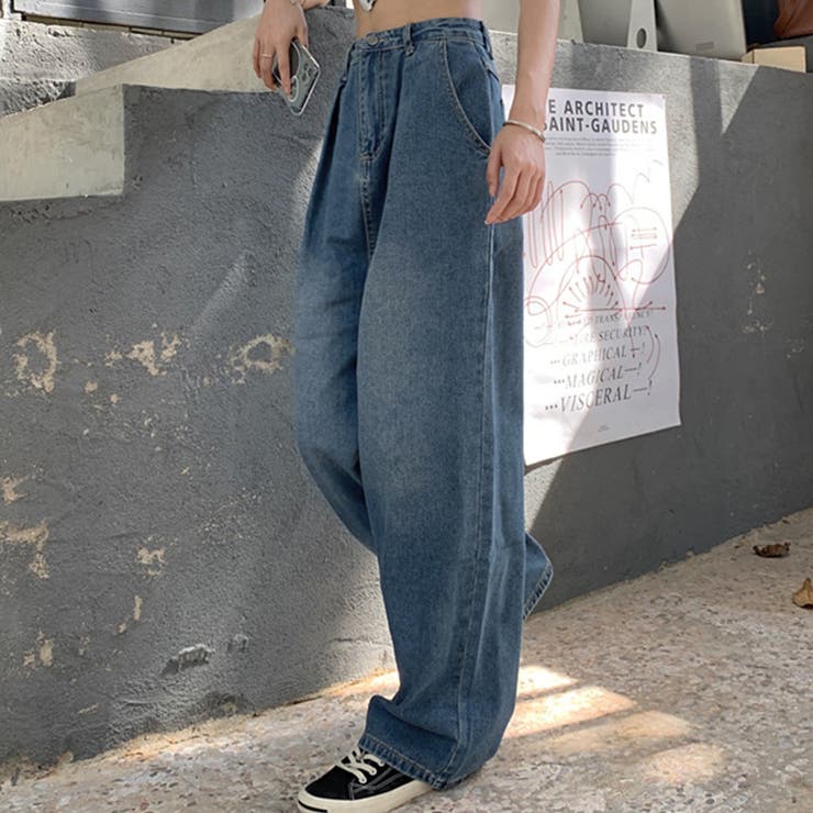 ウォッシュブルー | デニムパンツ レディース 韓国ファッション | teddyshop