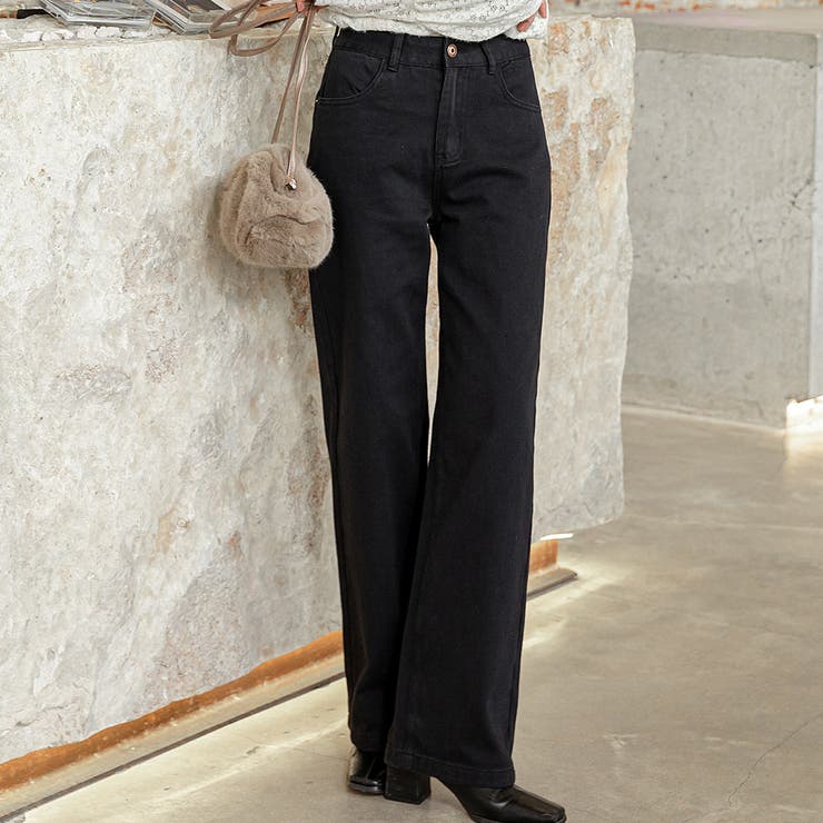 ブラック | デニムパンツ ロング丈 大きいサイズ | teddyshop