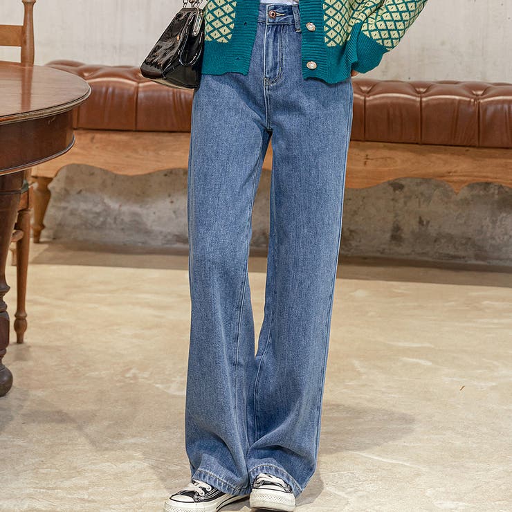 ブルー | デニムパンツ ロング丈 大きいサイズ | teddyshop