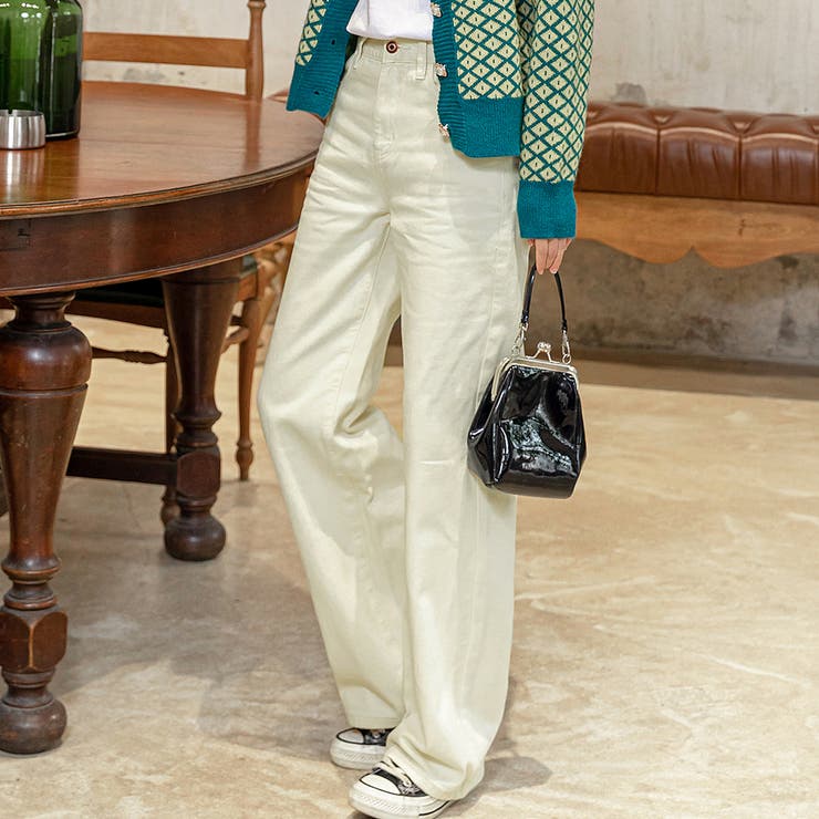 アイボリー | デニムパンツ ロング丈 大きいサイズ | teddyshop