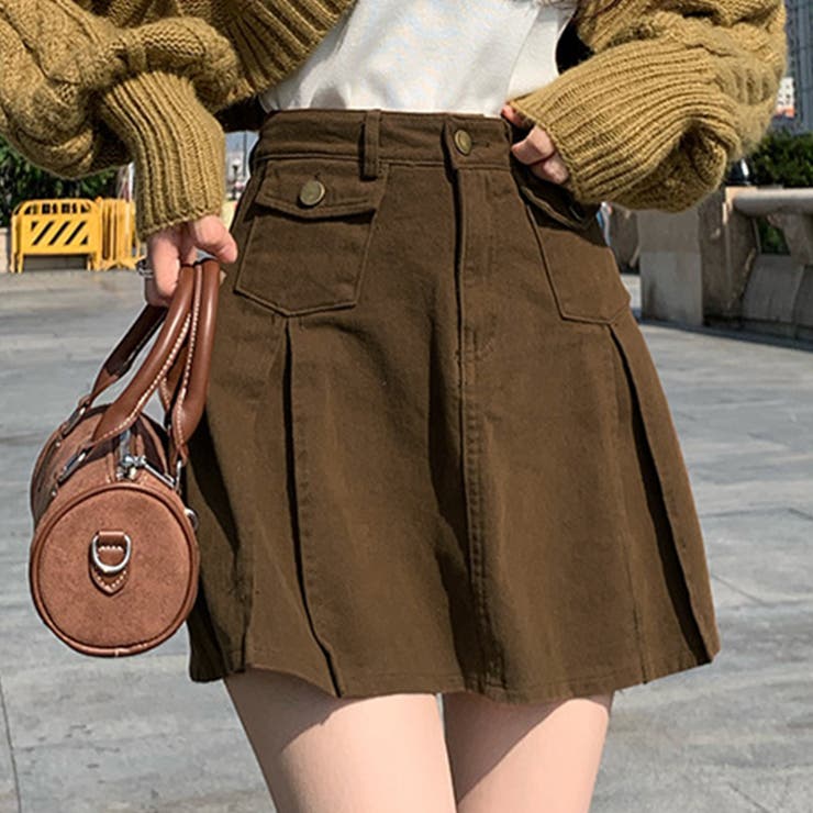 ダークブラウン | スカート レディース 韓国ファッション | teddyshop