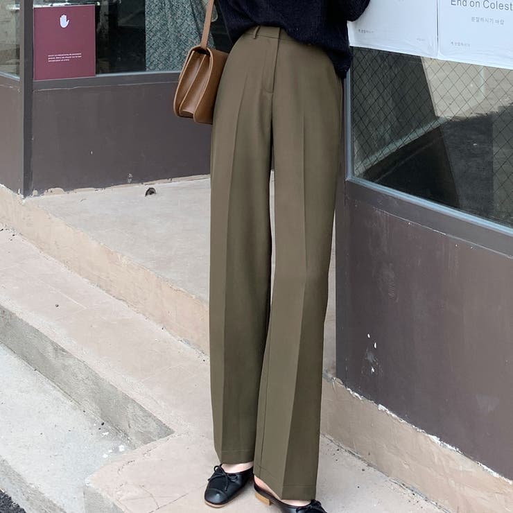 オリーブ | スラックス ストレートパンツ 韓国 | teddyshop