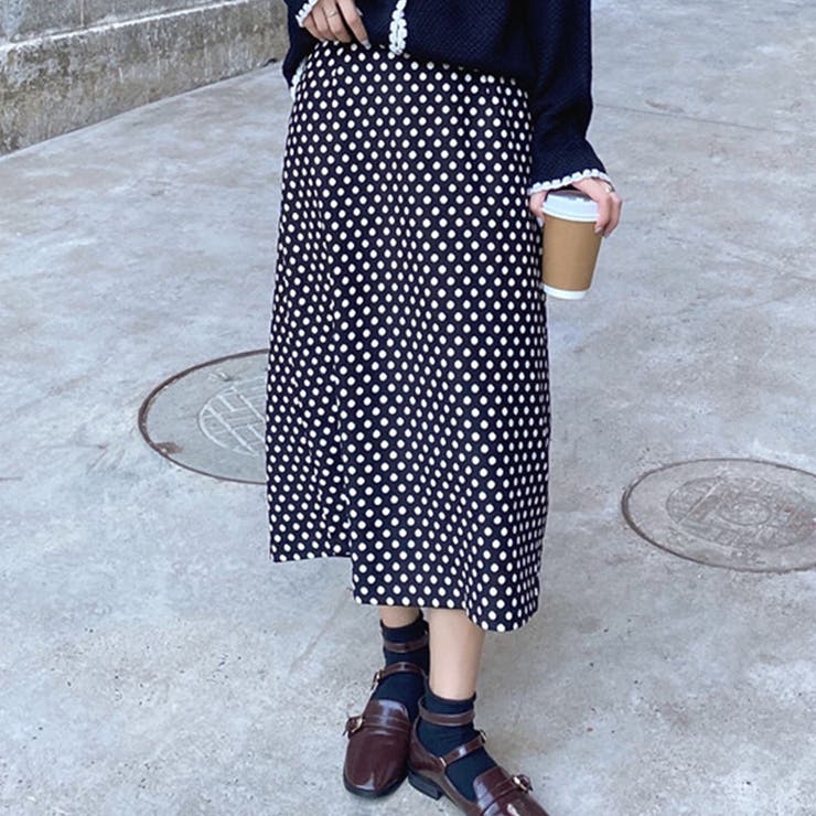 ブラック | スカート ロング ドット | teddyshop