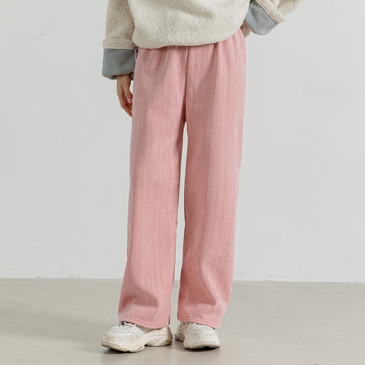 ピンク | ワイドパンツ 裏起毛 ストレート | teddyshop