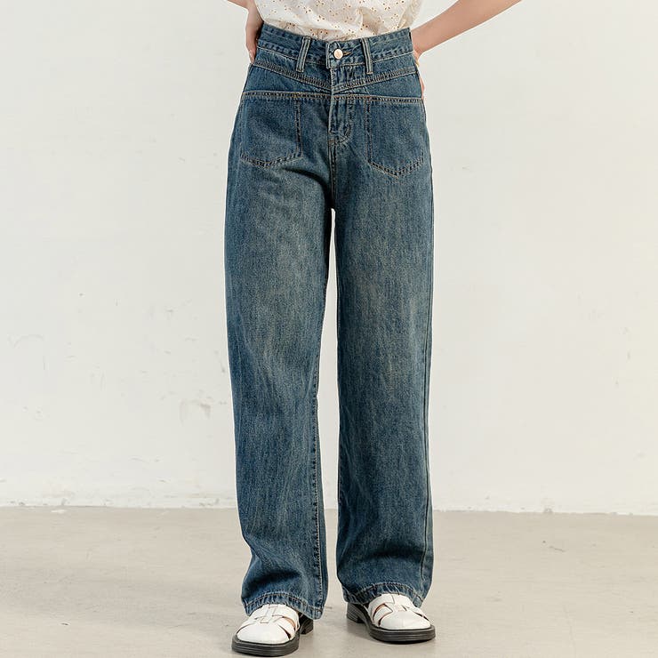 ブルー | デニム パンツ 韓国ファッション | teddyshop