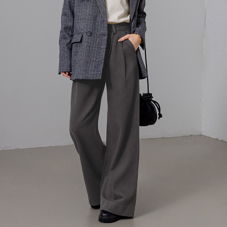 チャコール | ワイドシルエット パンツ レディース | teddyshop