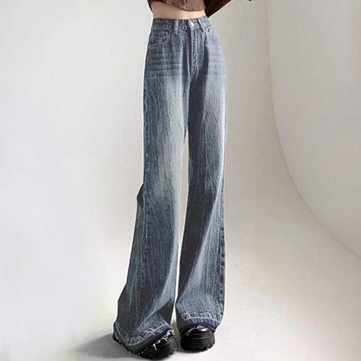 デニム フレアパンツ カットオフパンツ[品番：TY000008750