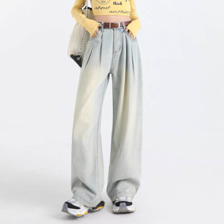 ライトブルー | ワイド デニム パンツ | teddyshop