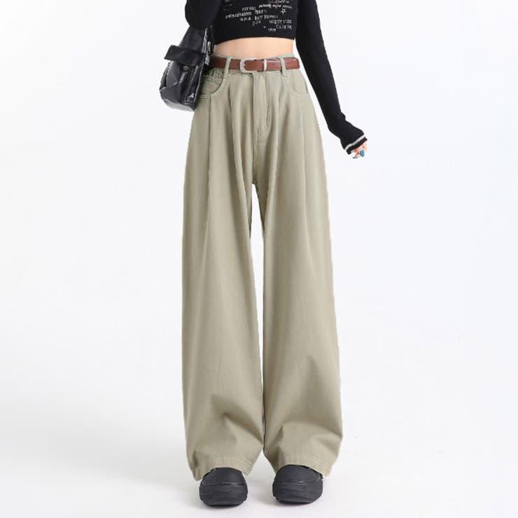 サンドベージュ | ワイド デニム パンツ | teddyshop