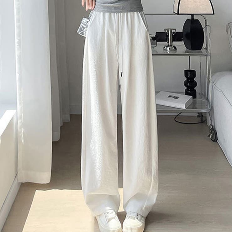ホワイト | UPF50+ UVカット率100% ワイドパンツ | teddyshop