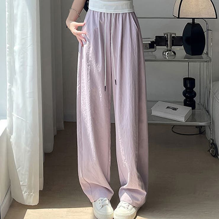 ライラック | UPF50+ UVカット率100% ワイドパンツ | teddyshop