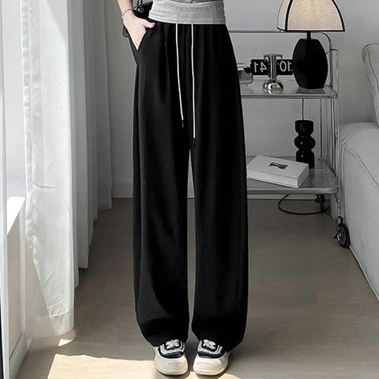 ブラック | UPF50+ UVカット率100% ワイドパンツ | teddyshop