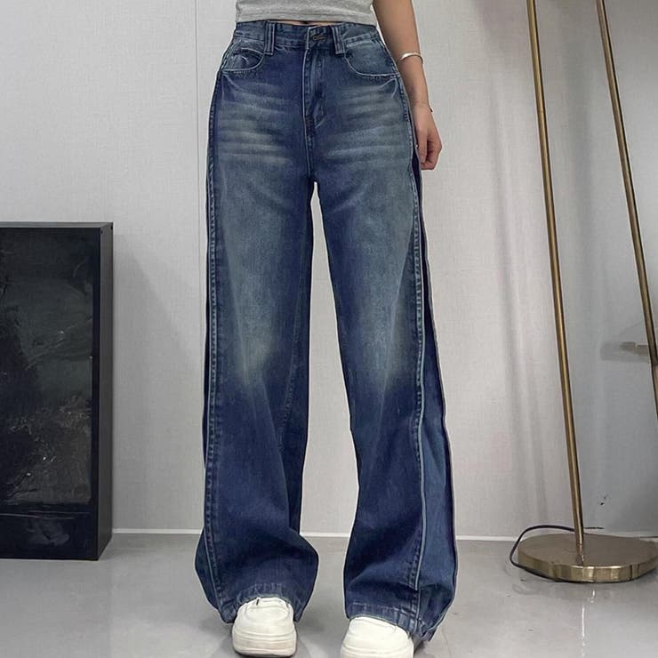 ブルー | デニム パンツ ワイド | teddyshop