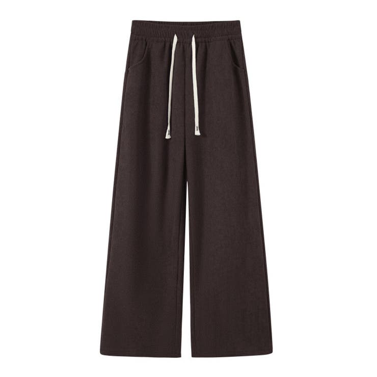 ブラウン | 「表裏ともシーズンムード」裏起毛 パンツ ワイド | teddyshop