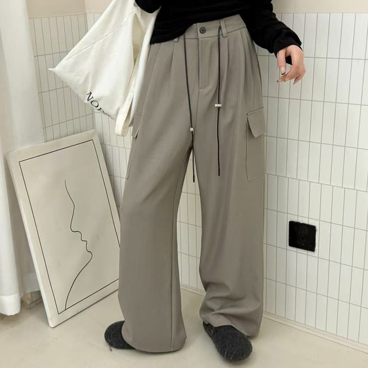 カーキグレー | 「ルーズシルエが堪らない」ワイド タック パンツ | teddyshop