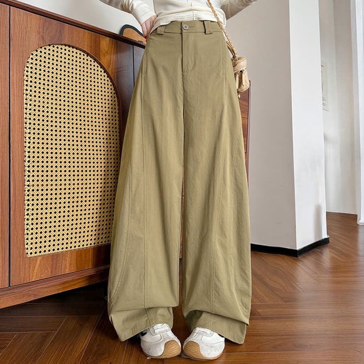 カーキベージュ | カーブパンツ レディース 全3色 | teddyshop