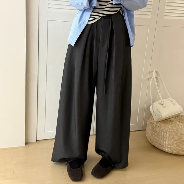 ダークグレー | ワイドパンツ レディース 全3色 | teddyshop