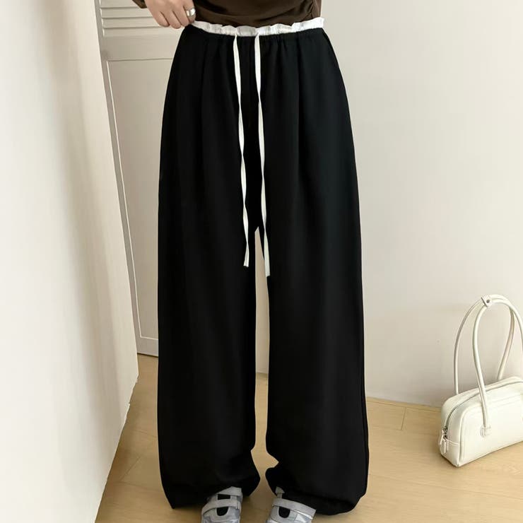 ブラック | ワイド パンツ 全5色 | teddyshop