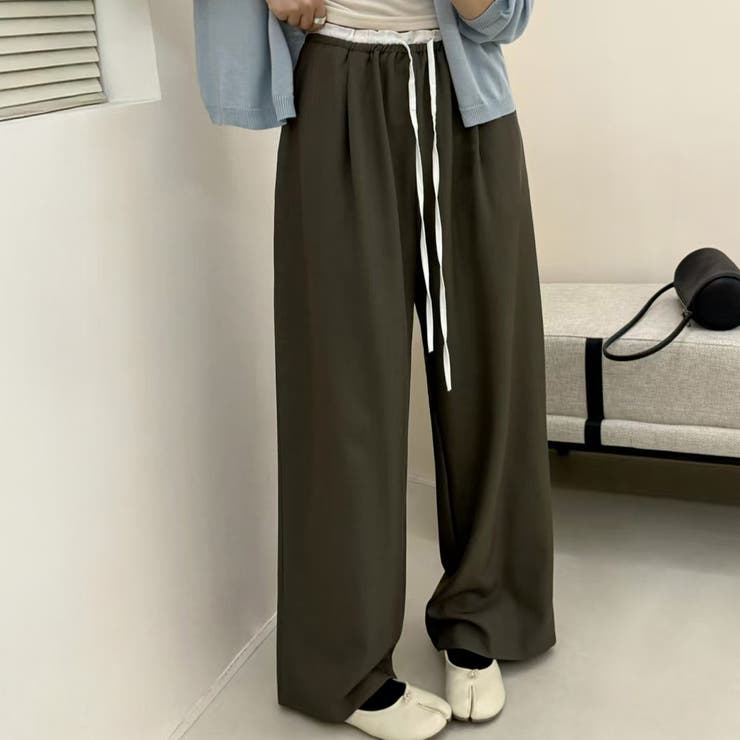 ダークカーキ | ワイド パンツ 全5色 | teddyshop