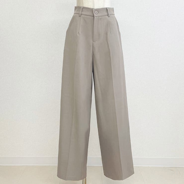 グレージュ | 「バックゴムでウエストすっきり」ワイドパンツ レディース 全6色 | teddyshop