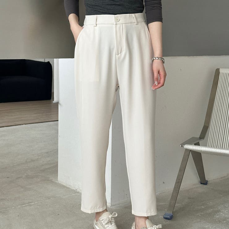 アンバーホワイト | 「ジャケットとも合わせやすい」テーパード パンツ ロング丈 | teddyshop