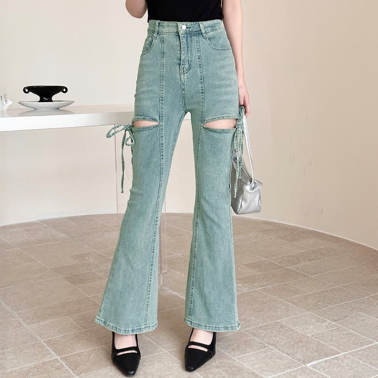 ライトブルー | 「爽やかで甘みのあるデザイン」デニム パンツ スリム | teddyshop