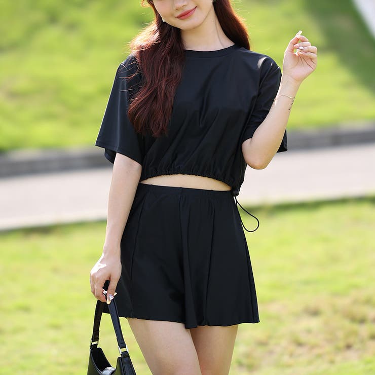 ブラック | ラッシュガード 体型カバー レディース | teddyshop