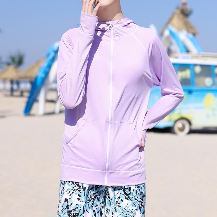 ラベンダー | 【紫外線カット率97 6％】ラッシュガード 長袖 | teddyshop