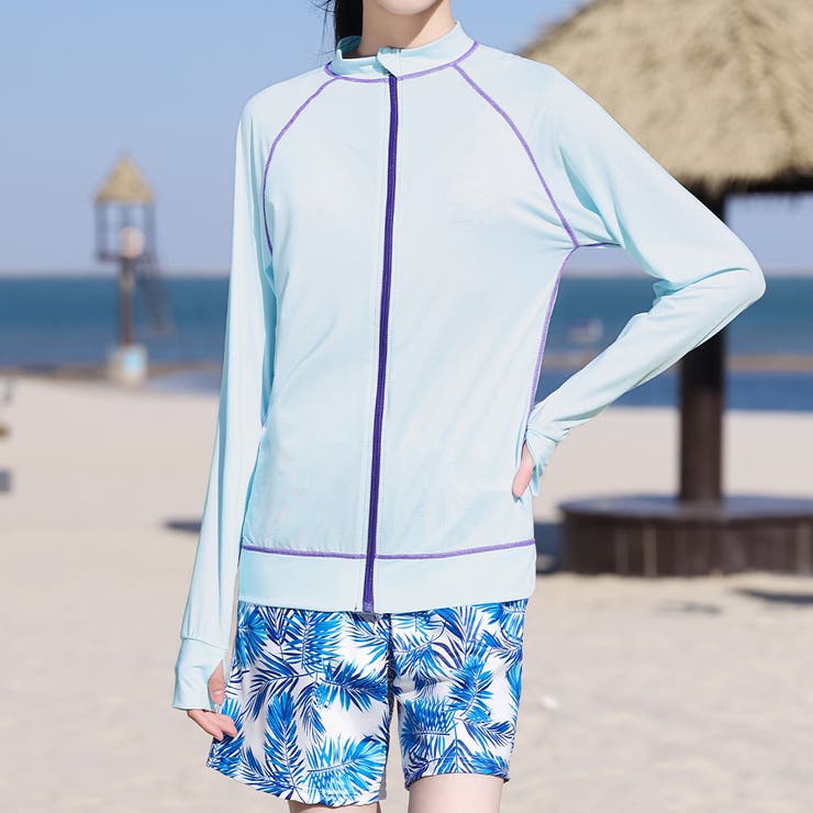 ライトブルー | 【紫外線カット率97 6％】ラッシュガード ライトアウター | teddyshop