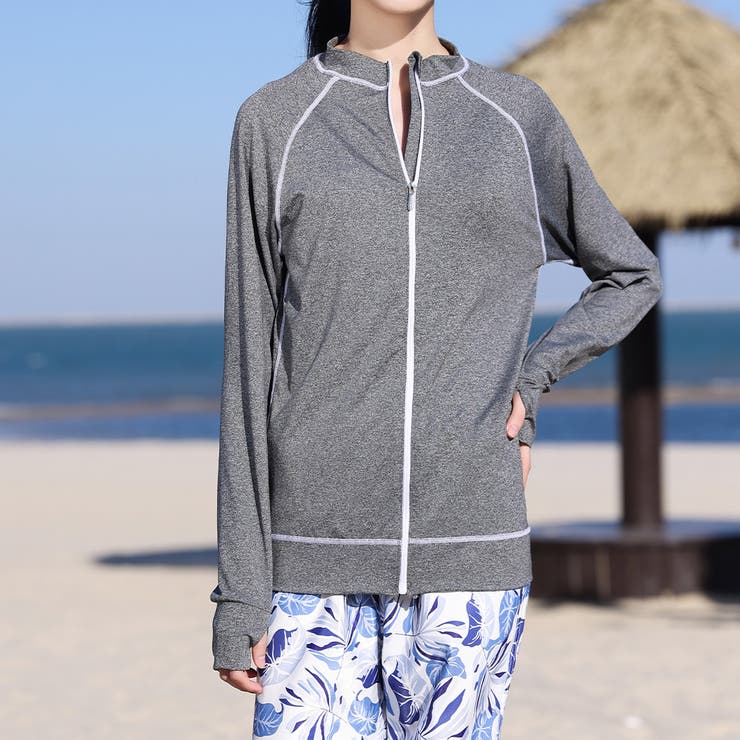 杢ダークグレー | 【紫外線カット率97 6％】ラッシュガード ライトアウター | teddyshop