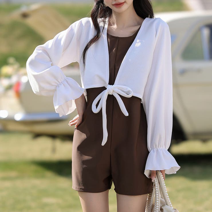 ホワイト×ブラウン | ラッシュガード 水着体型カバー 水陸両用 | teddyshop