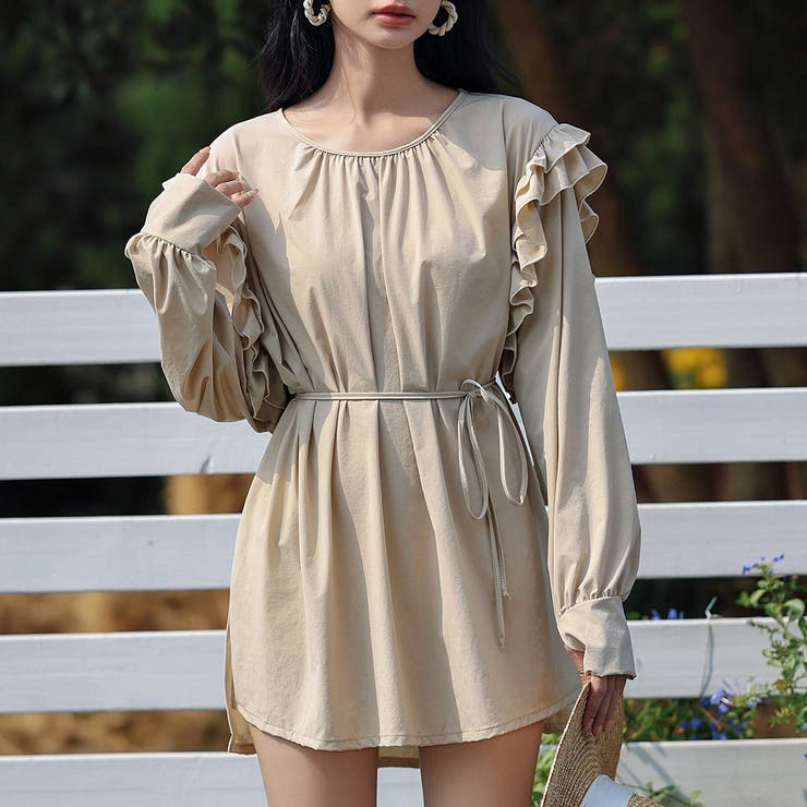 ベージュ | 【紫外線カット率99 7％】ラッシュガード 水着体型カバー | teddyshop