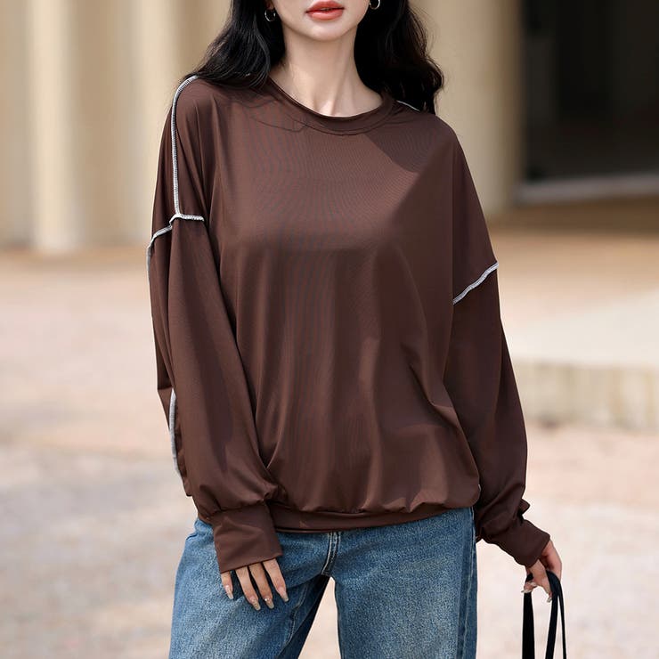 ダークブラウン | 【紫外線カット率99 2％】ラッシュガード トップス | teddyshop