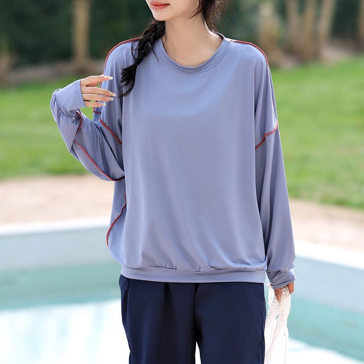 ブルーグレー | 【紫外線カット率99 2％】ラッシュガード トップス | teddyshop