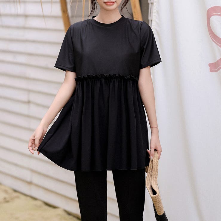 ブラック | ラッシュガード レディース 水着体型カバー | teddyshop