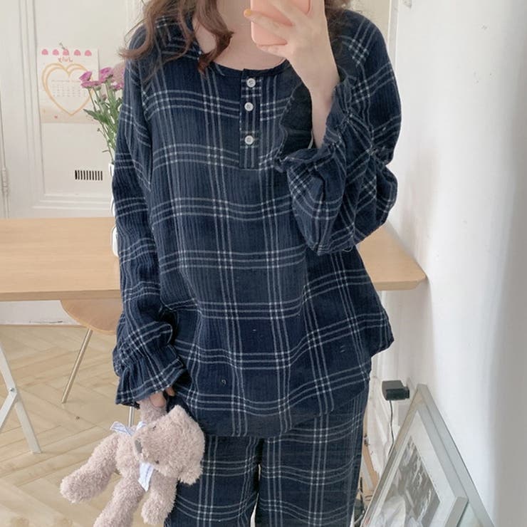 ネイビー | レディース 長袖 ルームウェア | teddyshop