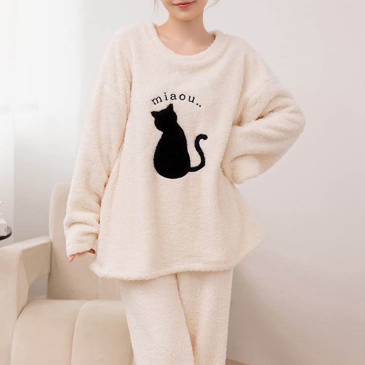 ホワイト×キャット | ルームウェア アニマル 全14色 | teddyshop