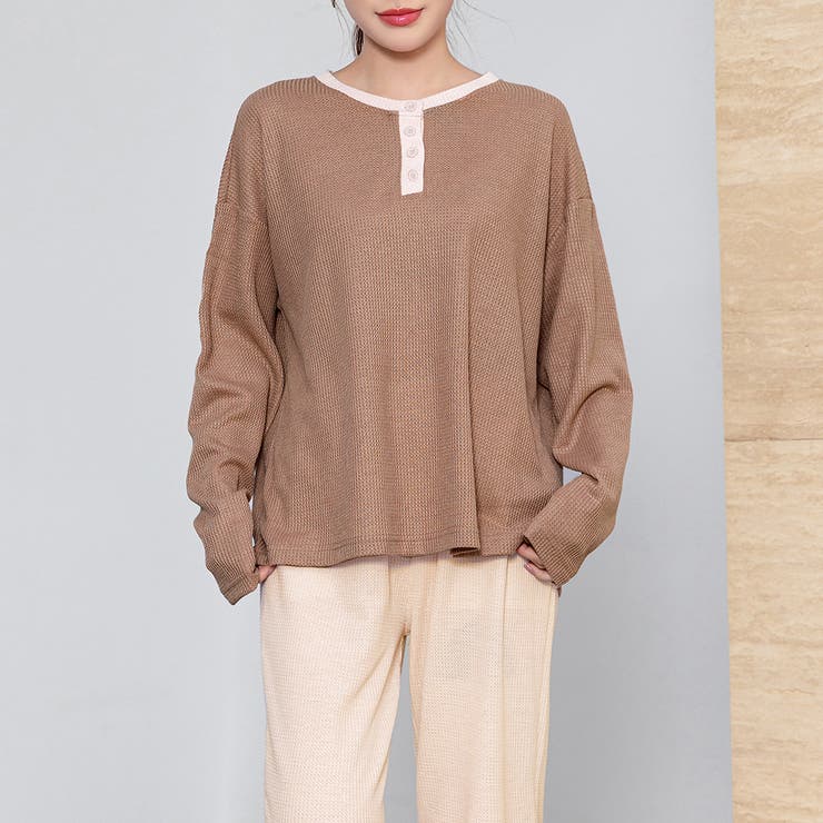 ブラウン×ベージュ | ルームウェア レディース 長袖 | teddyshop