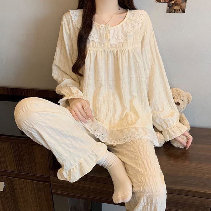 A：アイボリー | ルームウェア レディース 全6色 | teddyshop