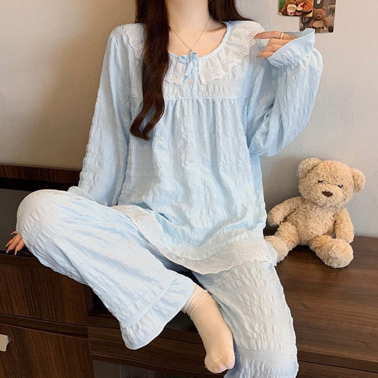 A：ライトブルー | ルームウェア レディース 全6色 | teddyshop
