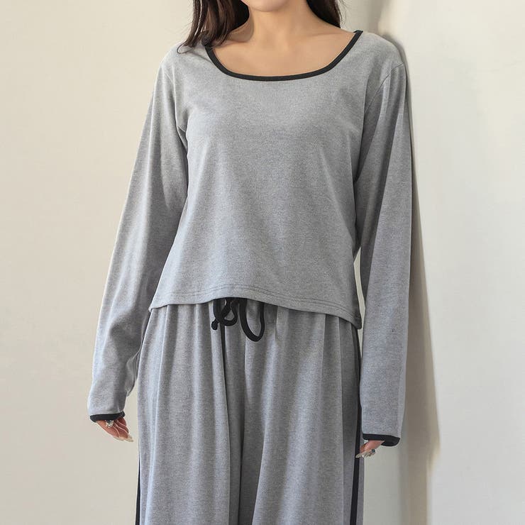 杢グレー×ブラック | ルームウェア レディース 上下セットアップ | teddyshop