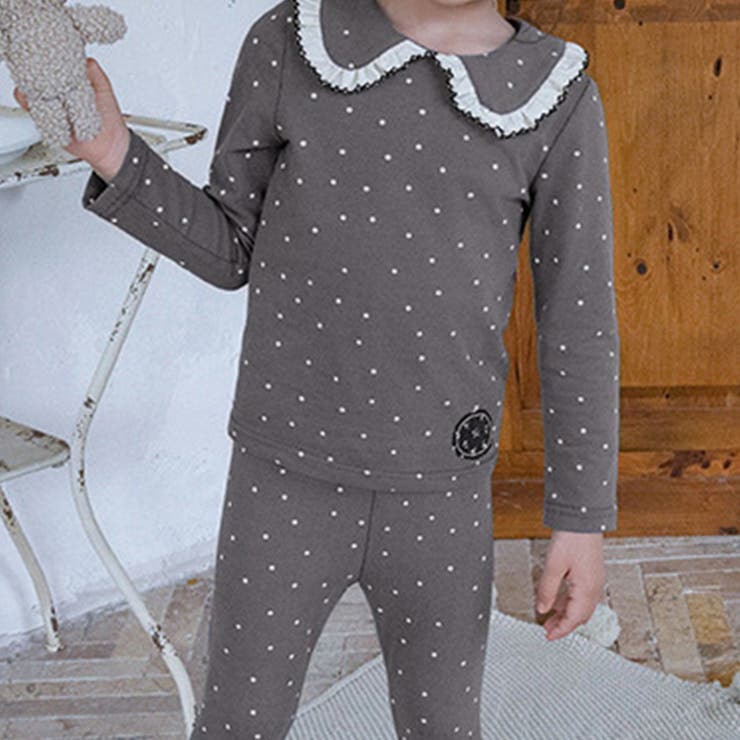チャコール×ドット | キッズ パジャマ 全4色 | Kids Teddy