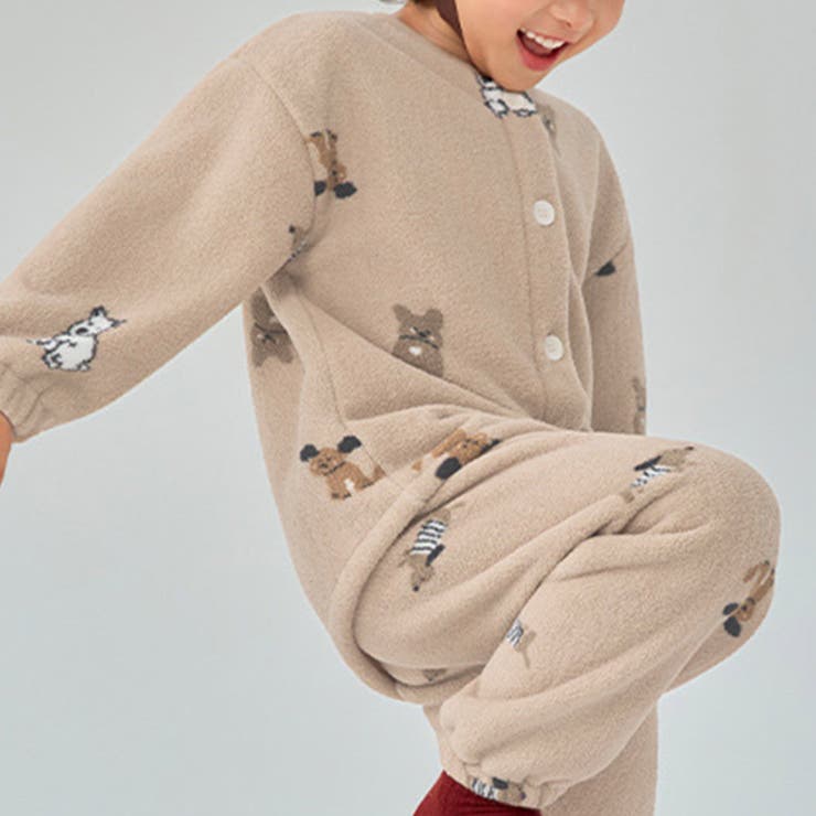ベージュ×ドッグ | キッズ パジャマ 全2色 | Kids Teddy
