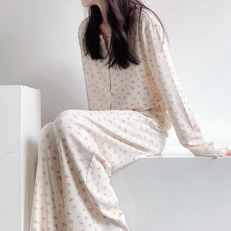 フラワー×ペールベージュ | ルームウェア レディース 全5色 | teddyshop