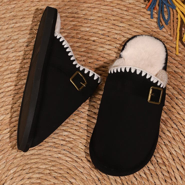 ブラック | ボア スリッパ 全3色 | teddyshop