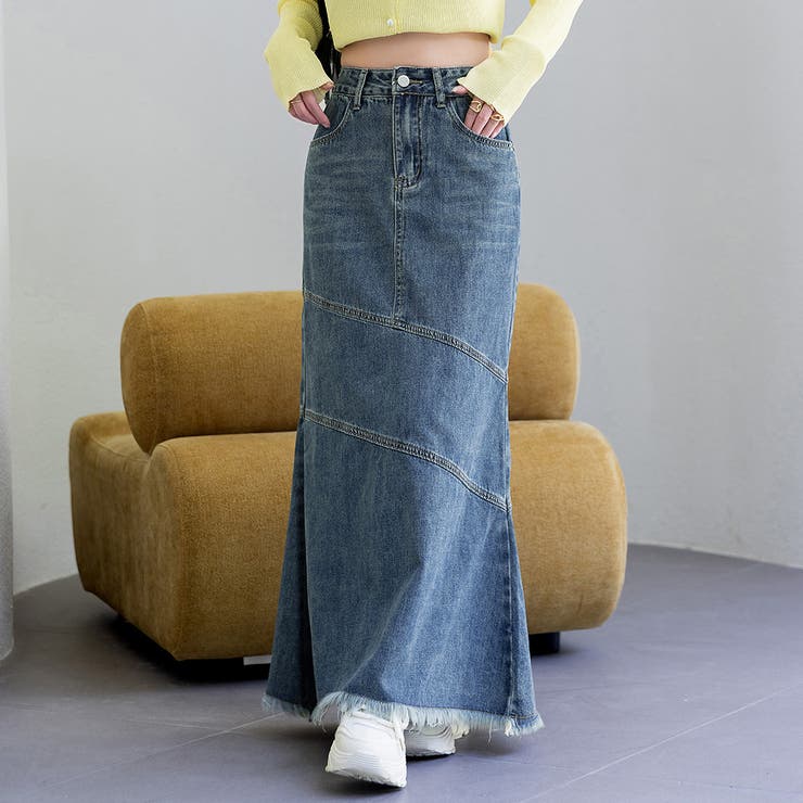 ブルー | デニム スカート ロング | teddyshop