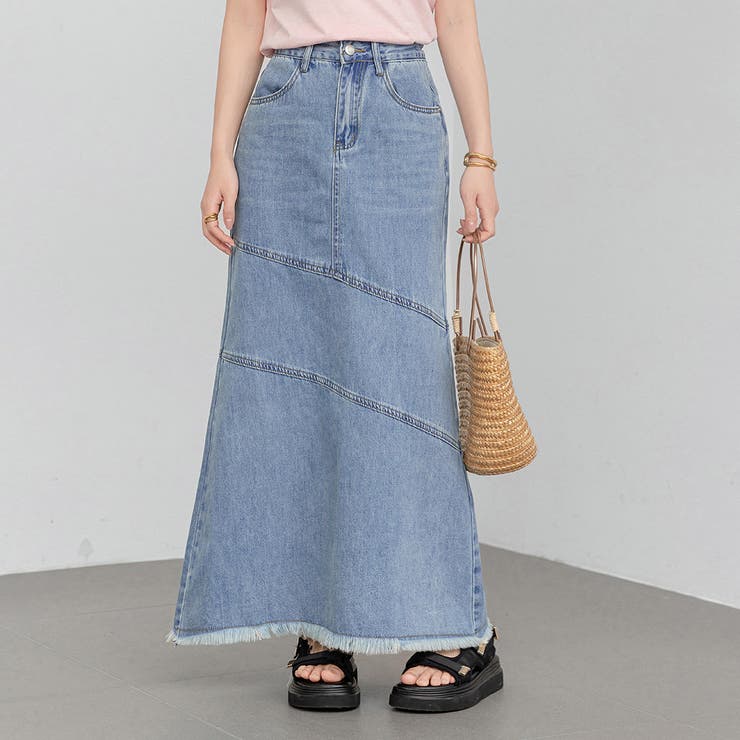 ライトブルー | デニム スカート ロング | teddyshop