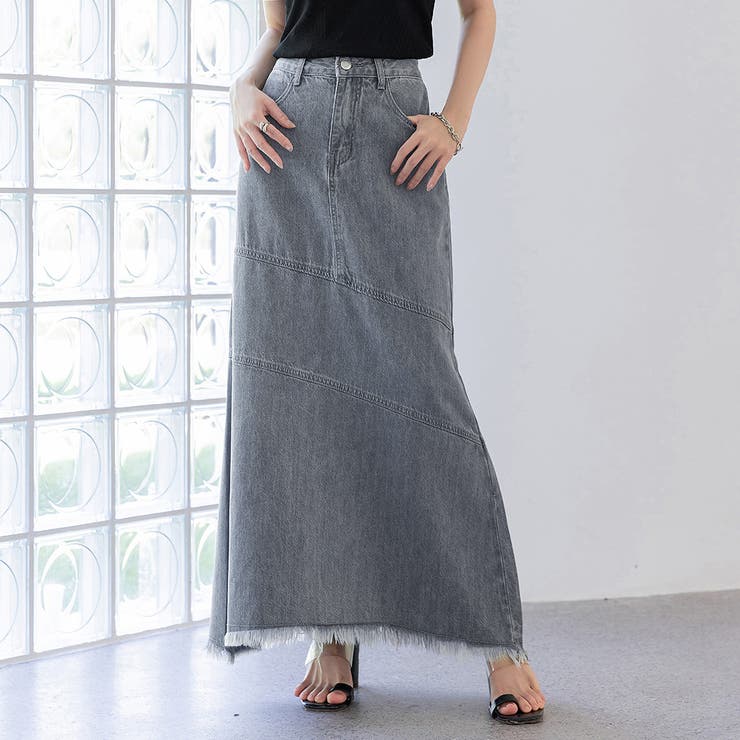 グレー | デニム スカート ロング | teddyshop