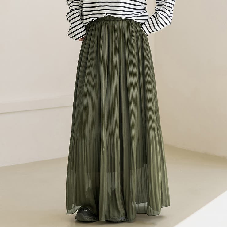 グリーン | プリーツスカート 裏起毛 全4色 | teddyshop