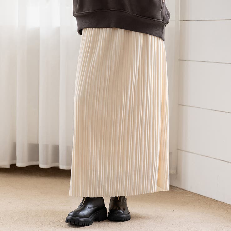 アイボリー | プリーツスカート ロング 全3色 | teddyshop